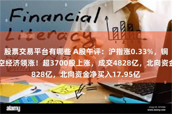 股票交易平台有哪些 A股午评：沪指涨0.33%，铜高速连接器、低空经济领涨！超3700股上涨，成交4828亿，北向资金净买入17.95亿