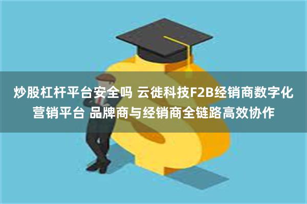 炒股杠杆平台安全吗 云徙科技F2B经销商数字化营销平台 品牌商与经销商全链路高效协作